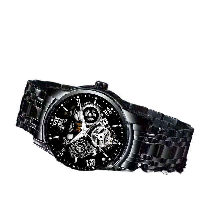 Watch Men's Swiss Genuine Automatic Non-mechanical Quartz Watch Student Business Advanced Luminous Waterproof Steel Belt