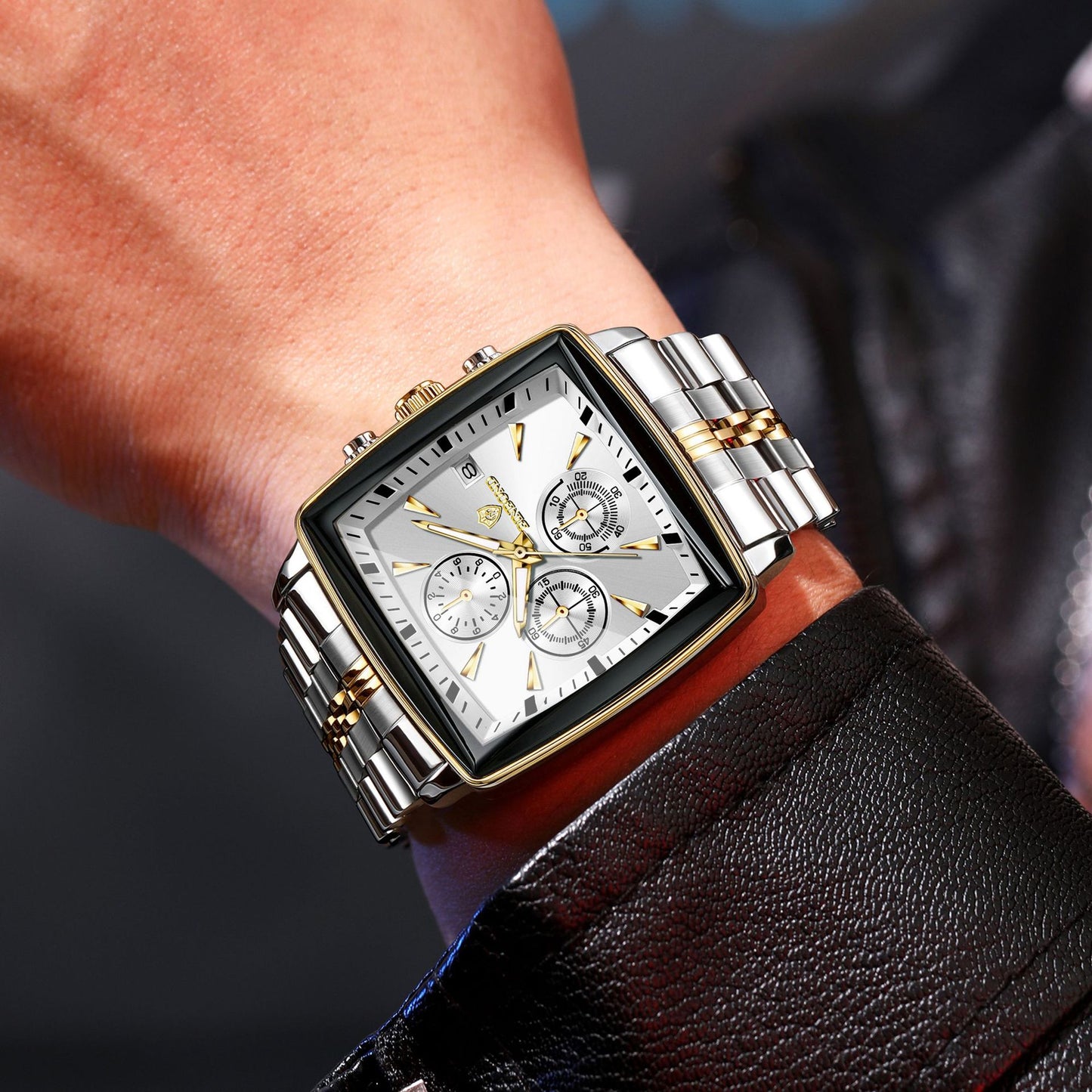 Binbang Watch Cross-border Multi-functional Small Three-pin Watch Men's Business Steel Band Quartz Watch Fashion Three-eye Six-pin Watch