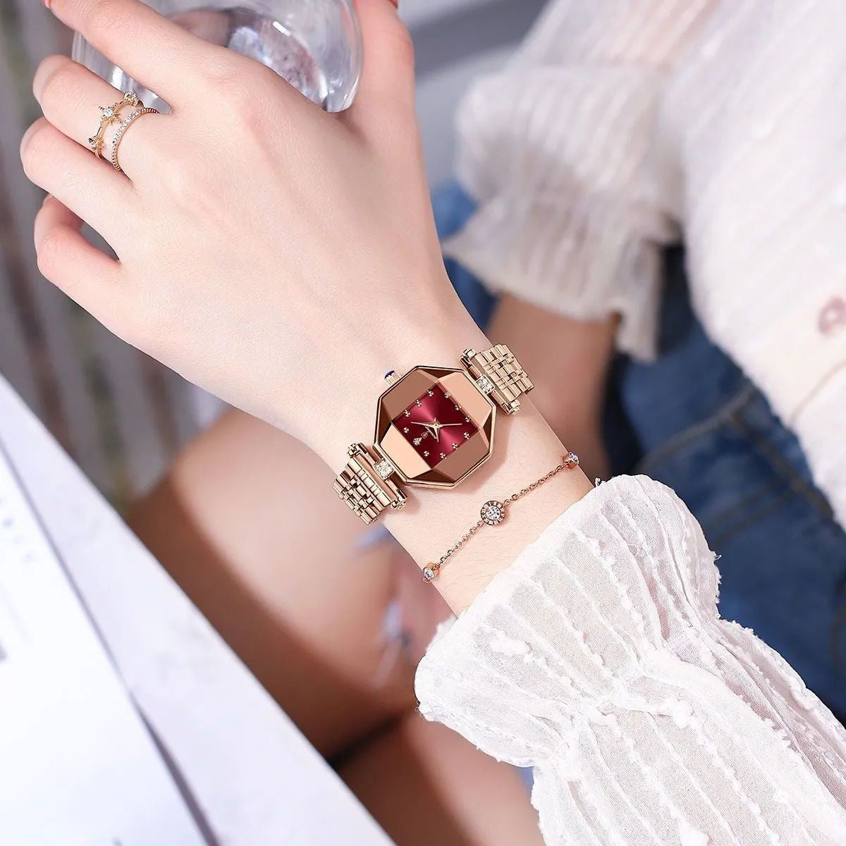Swiss Brand Waterproof Ultra-thin Women's Quartz Watch Casual Fashion Watch Live Broadcast Foreign Trade Popular One-piece Delivery