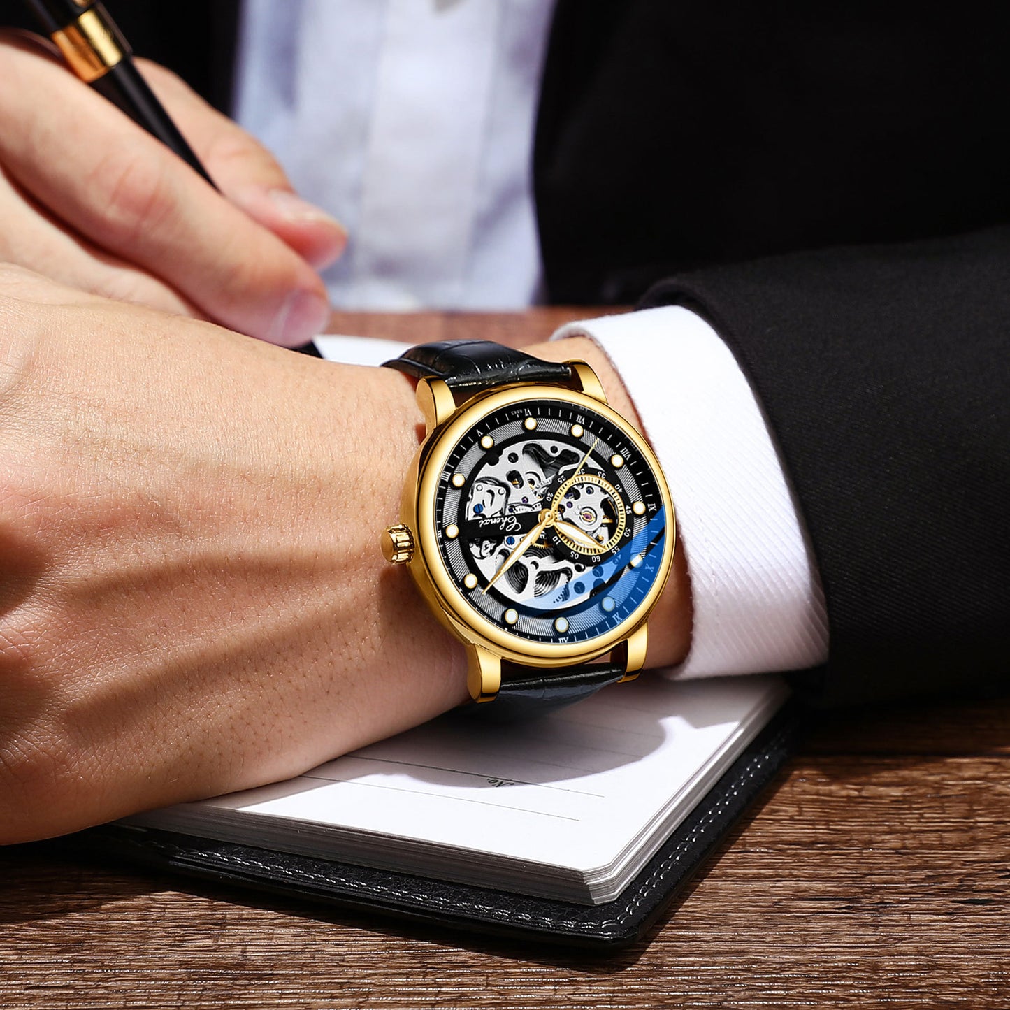 Chenxi Brand New Vibrato With The Same Business Luminous Waterproof Watch Men's Men's Hollow Automatic Mechanical Watch