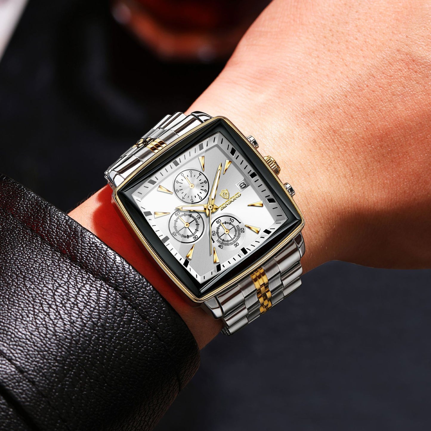 Binbang Watch Cross-border Multi-functional Small Three-pin Watch Men's Business Steel Band Quartz Watch Fashion Three-eye Six-pin Watch