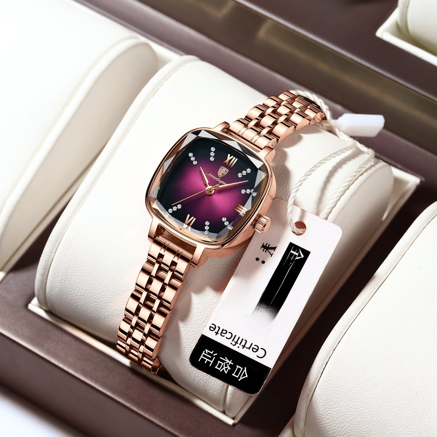 Swiss Brand Waterproof Ladies Watch Ultra-thin Solid Steel Band Small Square Watch Trembles Live AliExpress Explosions