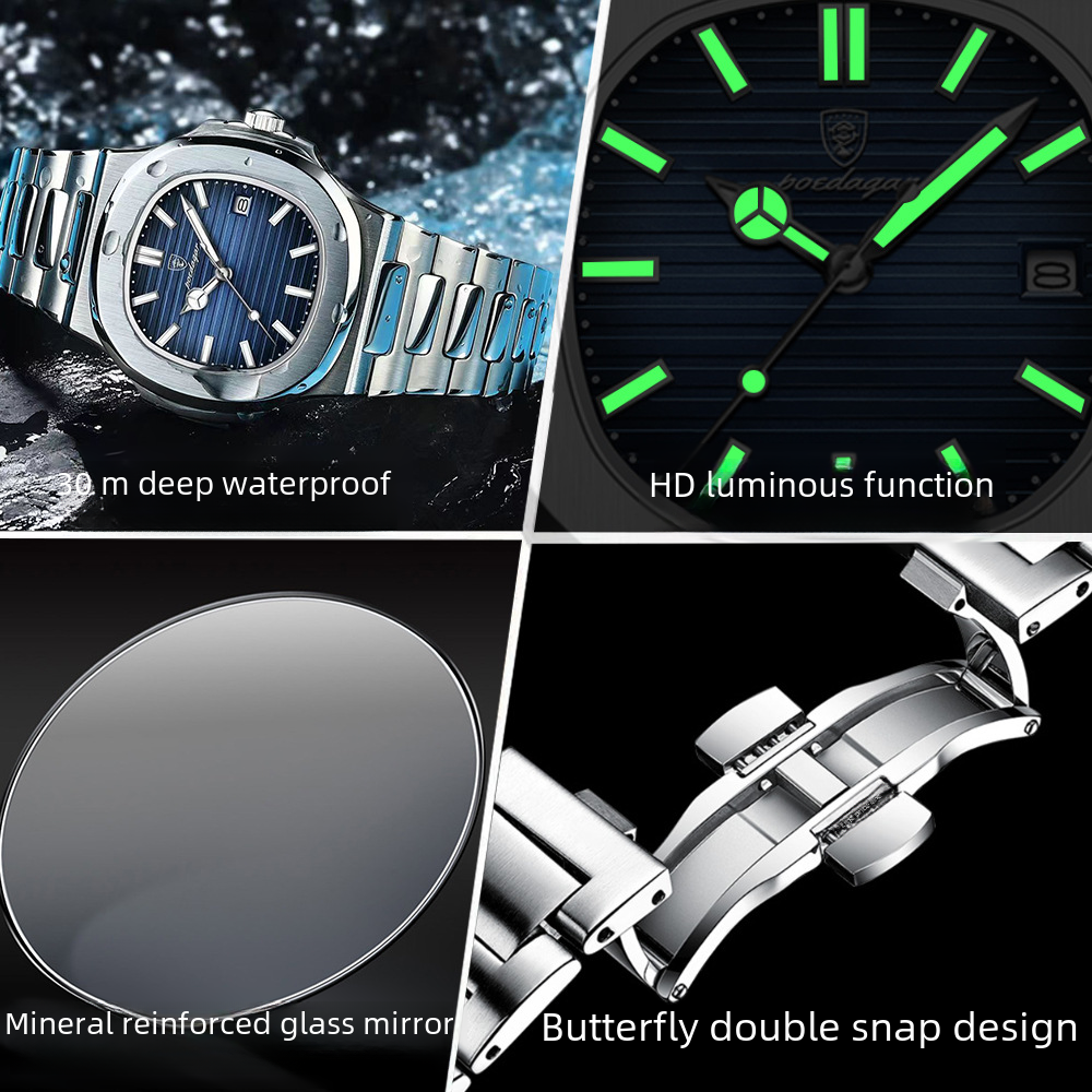 Swiss Brand New Waterproof Ultra-thin Men's Watch Calendar Quartz Watch