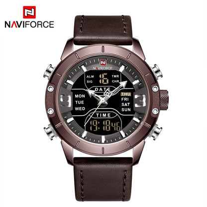 Quartz Men&#039;s Watch New Dual Display Belt Luminous Calendar 24 Hours Indication