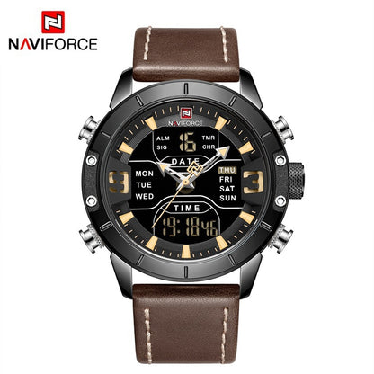 Quartz Men&#039;s Watch New Dual Display Belt Luminous Calendar 24 Hours Indication