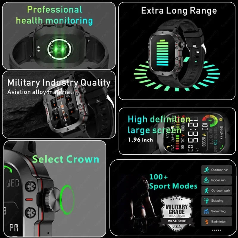 Popular Foreign Trade 3Atm Outdoor Multi-Sport Smart Watch Bluetooth Call Phone Long Standby Bracelet Factory Wholesale
