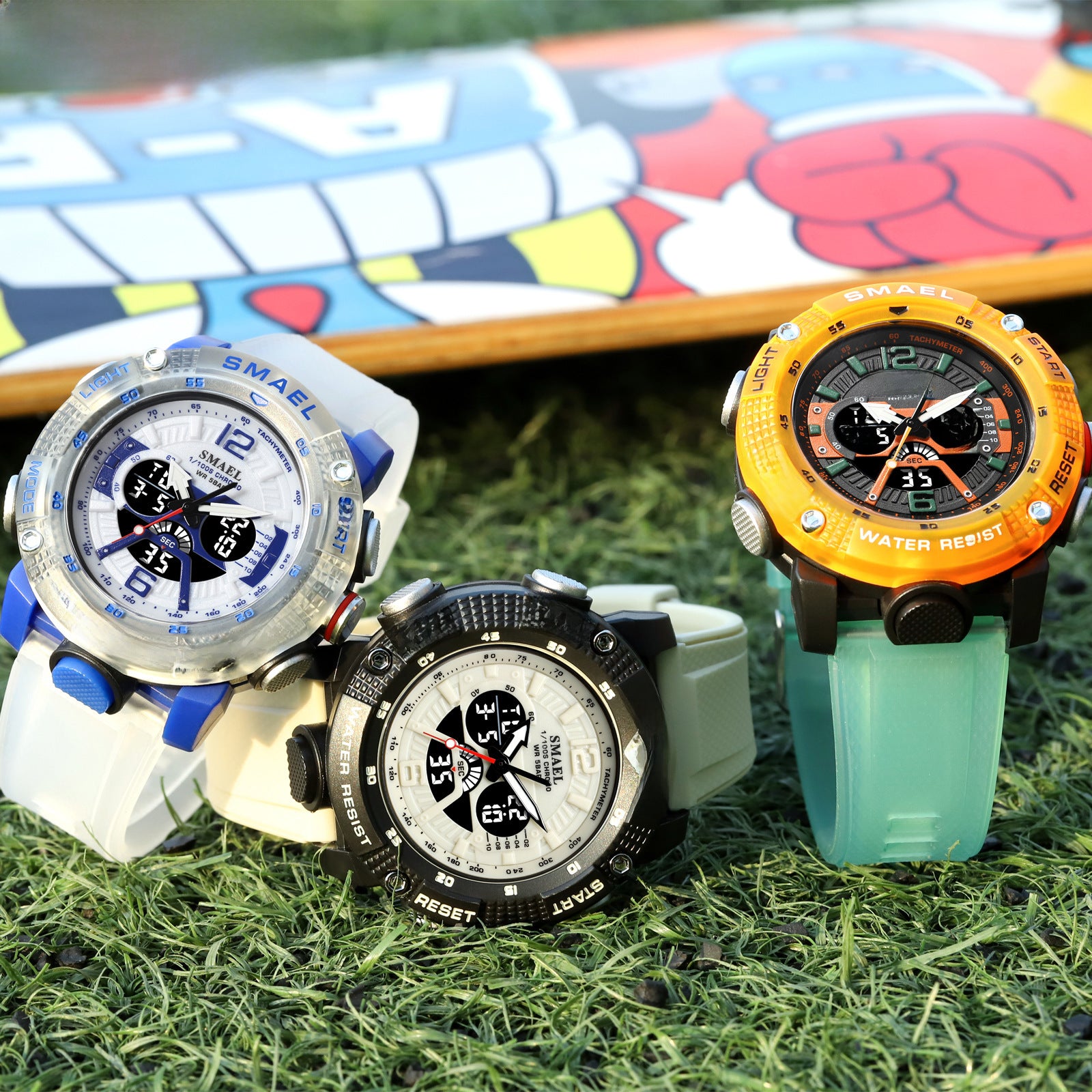 SMAEL SMAEL Casual Waterproof Watch Digital Dual Display Outdoor Sports Multifunctional Luminous Men's Watch