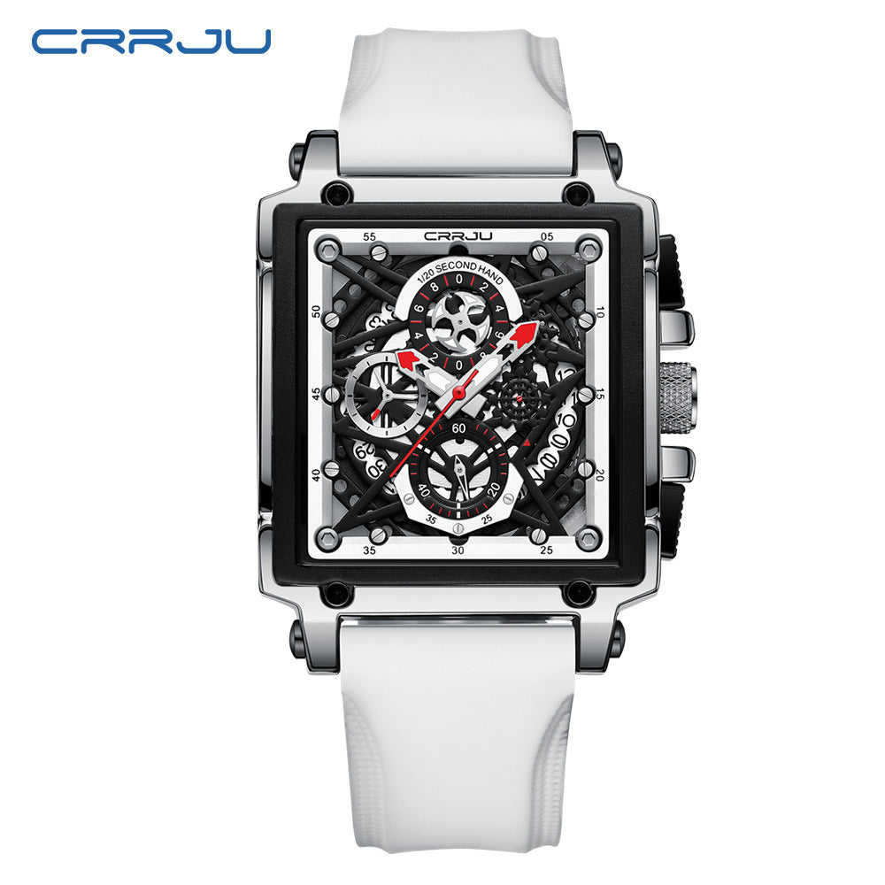 CRRJU/Kajun 2312 Neutral Waterproof Calendar Tape Watch Couple Multi-function Watch Foreign Trade