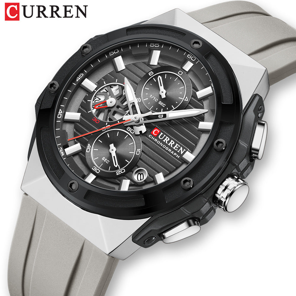 Curren/Crane 8462 Men's Watch Calendar Men's Watch Six-pin Tape Quartz Watch Sports Watch