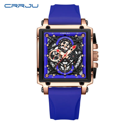 CRRJU/Kajun 2312 Neutral Waterproof Calendar Tape Watch Couple Multi-function Watch Foreign Trade