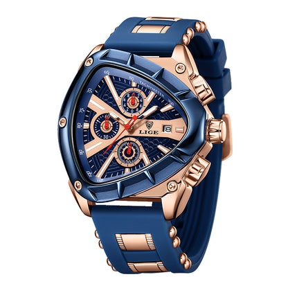 LIGE/LIGE Foreign Trade New Personalized Polygon Men's Multi-Waterproof Luminous Calendar Watch