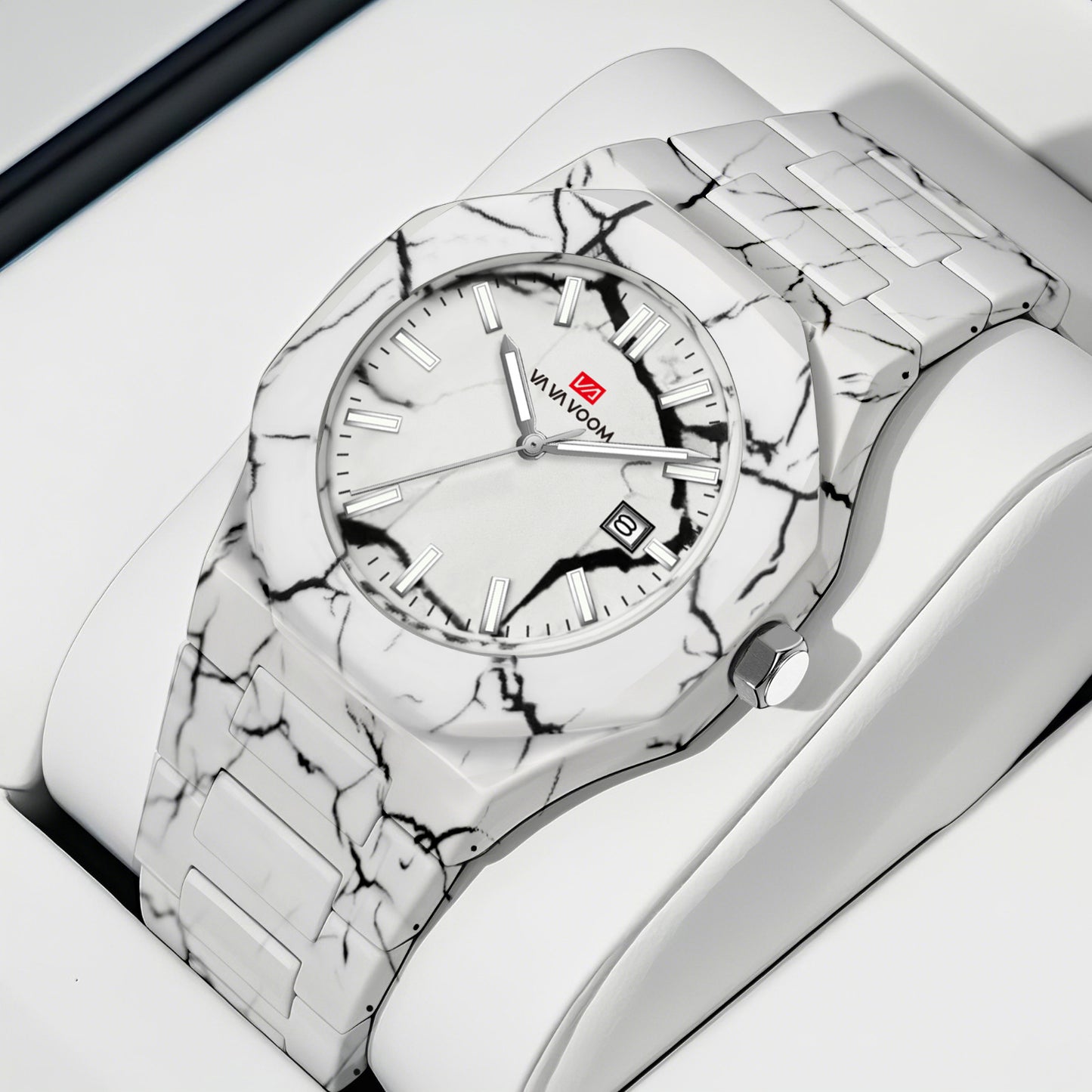Cross-border New Quartz Watch Marble Pattern Senior Sense Calendar Waterproof Men's Watch A Generation Of Large Dial