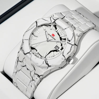 Cross-border New Quartz Watch Marble Pattern Senior Sense Calendar Waterproof Men's Watch A Generation Of Large Dial