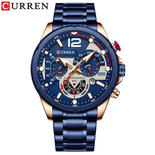 Six-pin Steel Belt Watch Quartz Watch Sports Men&#039;s Watch