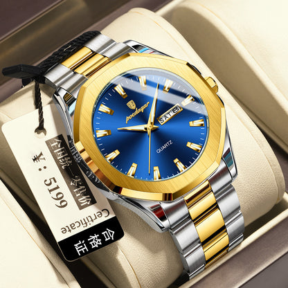 Swiss Brand Fashion New Men's Watch Waterproof Business Quartz Watch Live Foreign Trade Explosions A Generation Of Hair