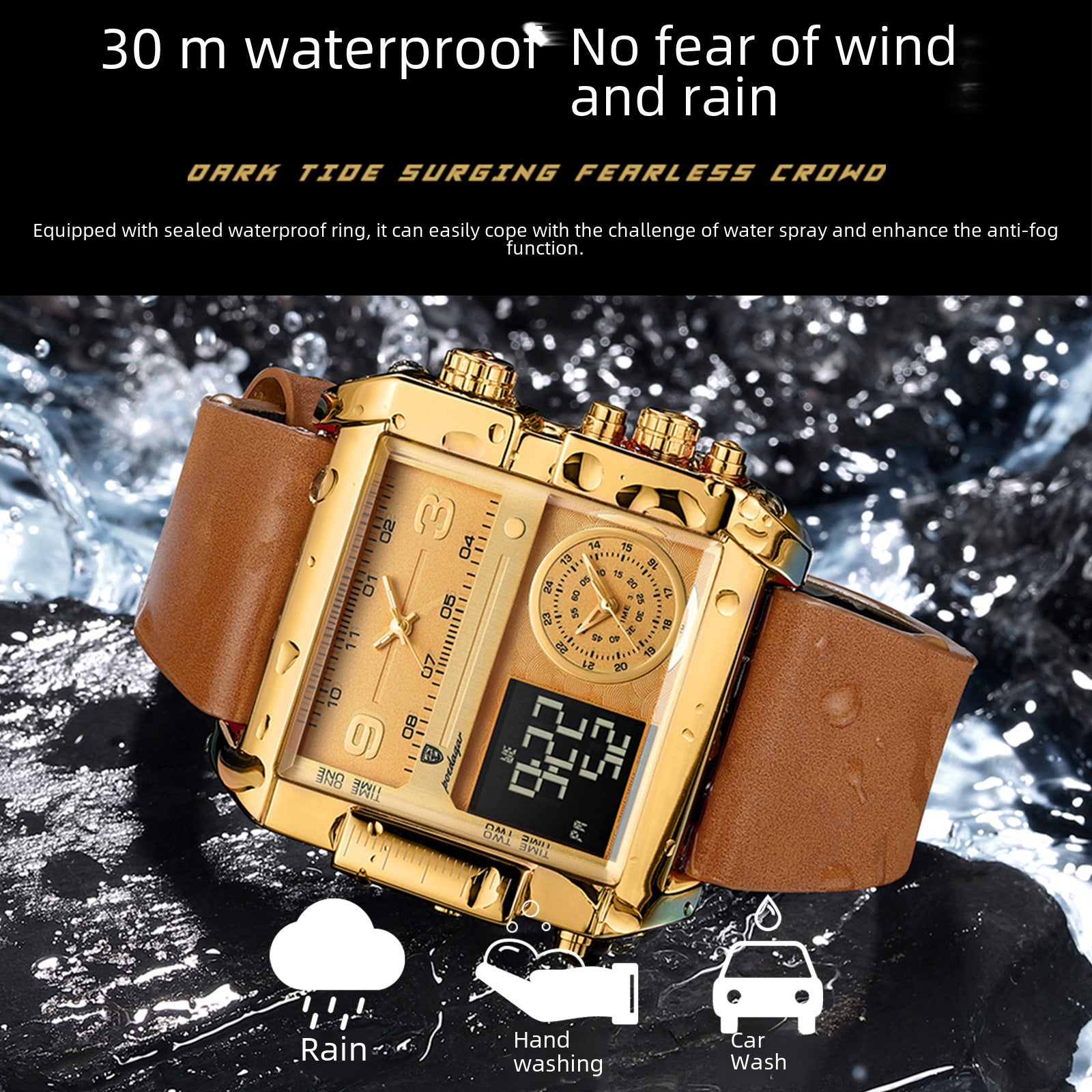 Swiss Brand New Electronic Watch Double Display Fashion Waterproof Quartz Watch Live Foreign Trade Explosions A Generation Of Hair