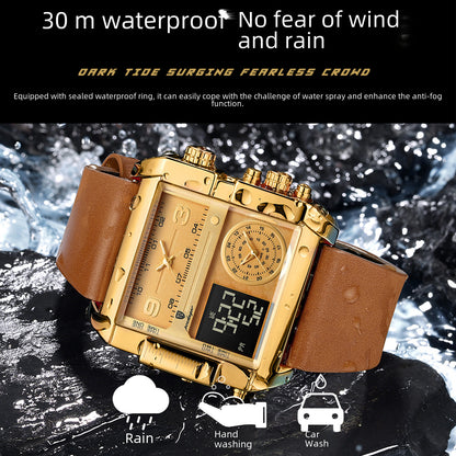 Swiss Brand New Electronic Watch Double Display Fashion Waterproof Quartz Watch Live Foreign Trade Explosions A Generation Of Hair