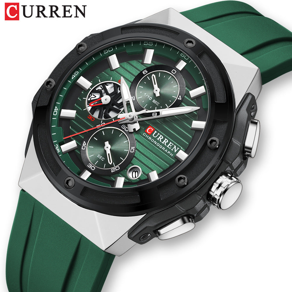 Curren/Crane 8462 Men's Watch Calendar Men's Watch Six-pin Tape Quartz Watch Sports Watch