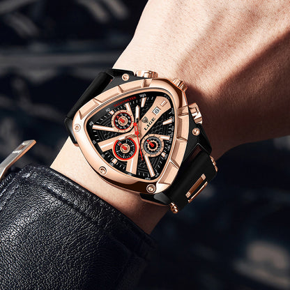 LIGE/LIGE Foreign Trade New Personalized Polygon Men's Multi-Waterproof Luminous Calendar Watch