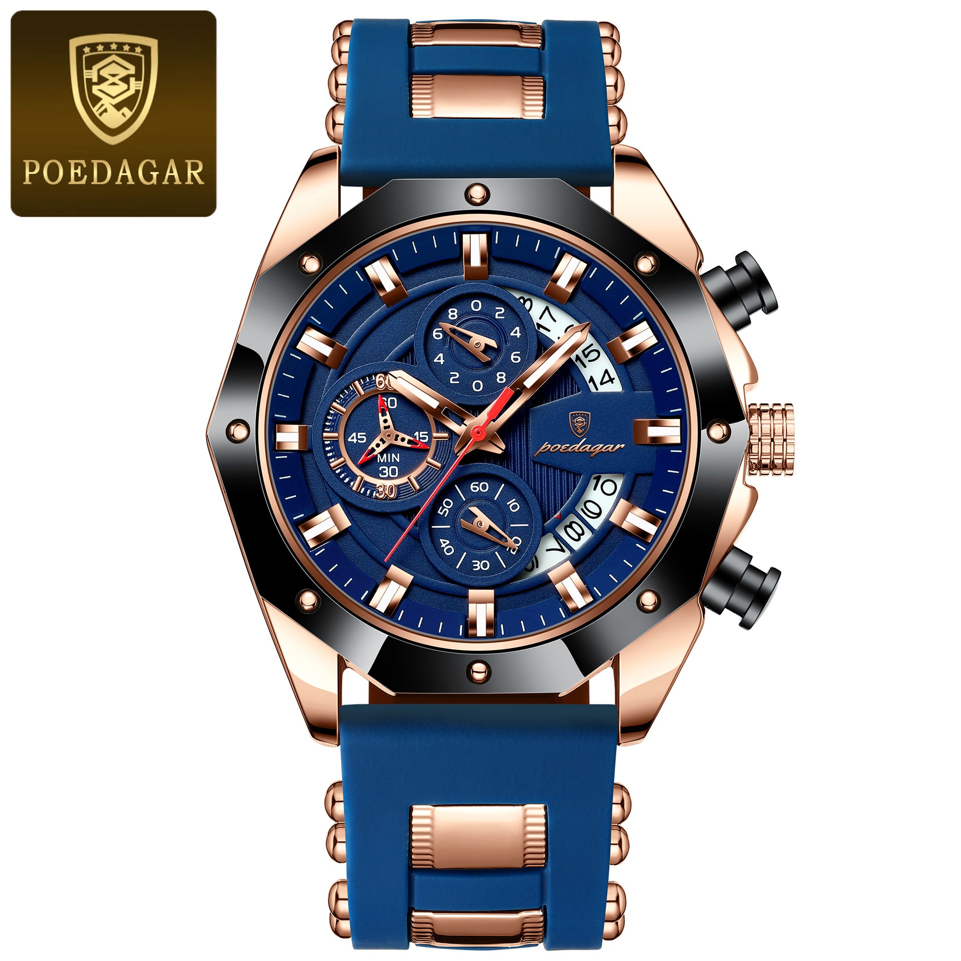 Swiss Brand Multifunctional Chronograph Men's Watches Silicone Tape Quartz Watch Live Foreign Trade Explosions A Generation Of Hair
