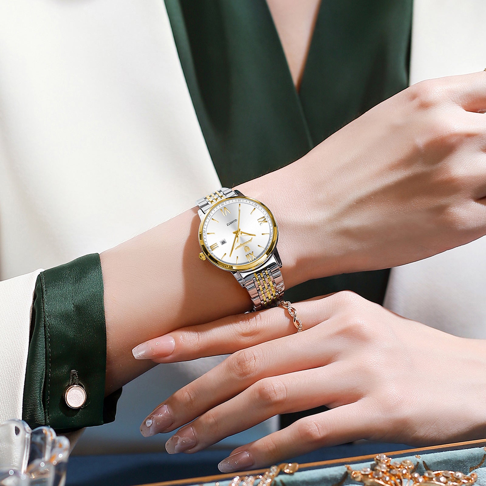 Swiss Brand New Ultra-thin Women's Watch Waterproof Luminous Luxury Watch Live Broadcast Foreign Trade Popular One-piece Delivery