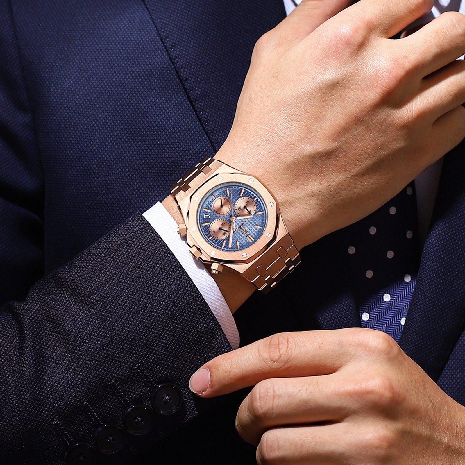 Swiss Brand New Multi-functional Quartz Men's Watch Trendy Watch Live Broadcast Foreign Trade Popular One-piece Delivery