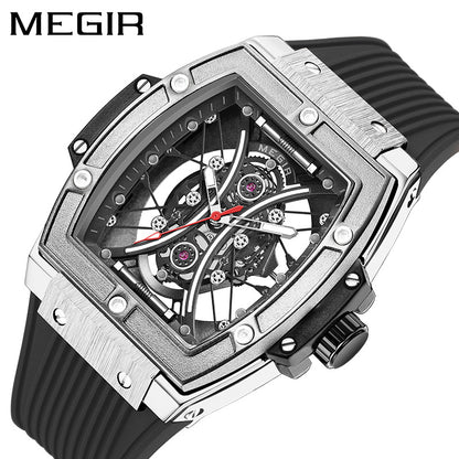 New Megir Men's Watch TikTok Explosions Fashion Square Luminous Sports Watch Men's 8109