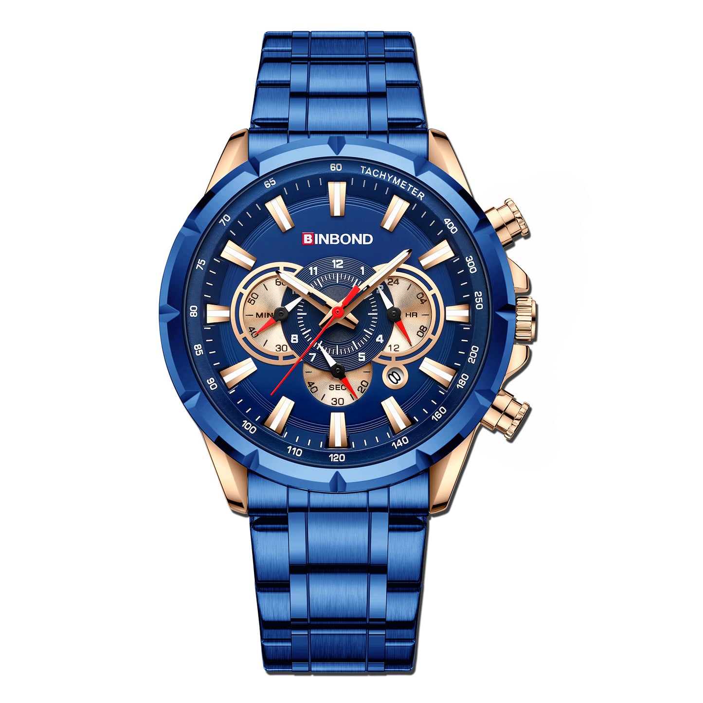 BINBOND European And American Fashion Brand Casual Men's Watch Tactical Men's Watch Motorcycle Waterproof Luminous Watch Timing Multi-Pointer