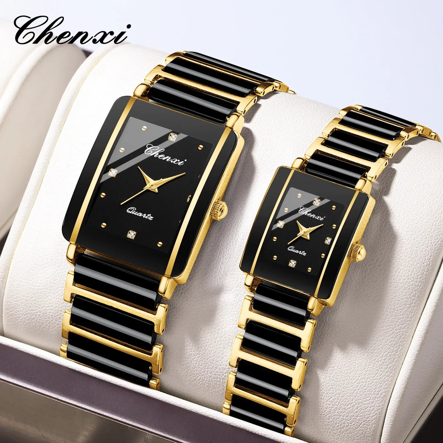 CHENXI Dawn Explosions Square Couple Watch Women And Men's Watch Wholesale Ceramic Cross-border Foreign Trade Fashion Quartz Watch