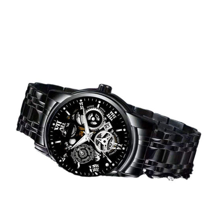 Watch Men&#039;s Swiss Genuine Automatic Non-mechanical Quartz Watch Student Business Advanced Luminous Waterproof Steel Belt