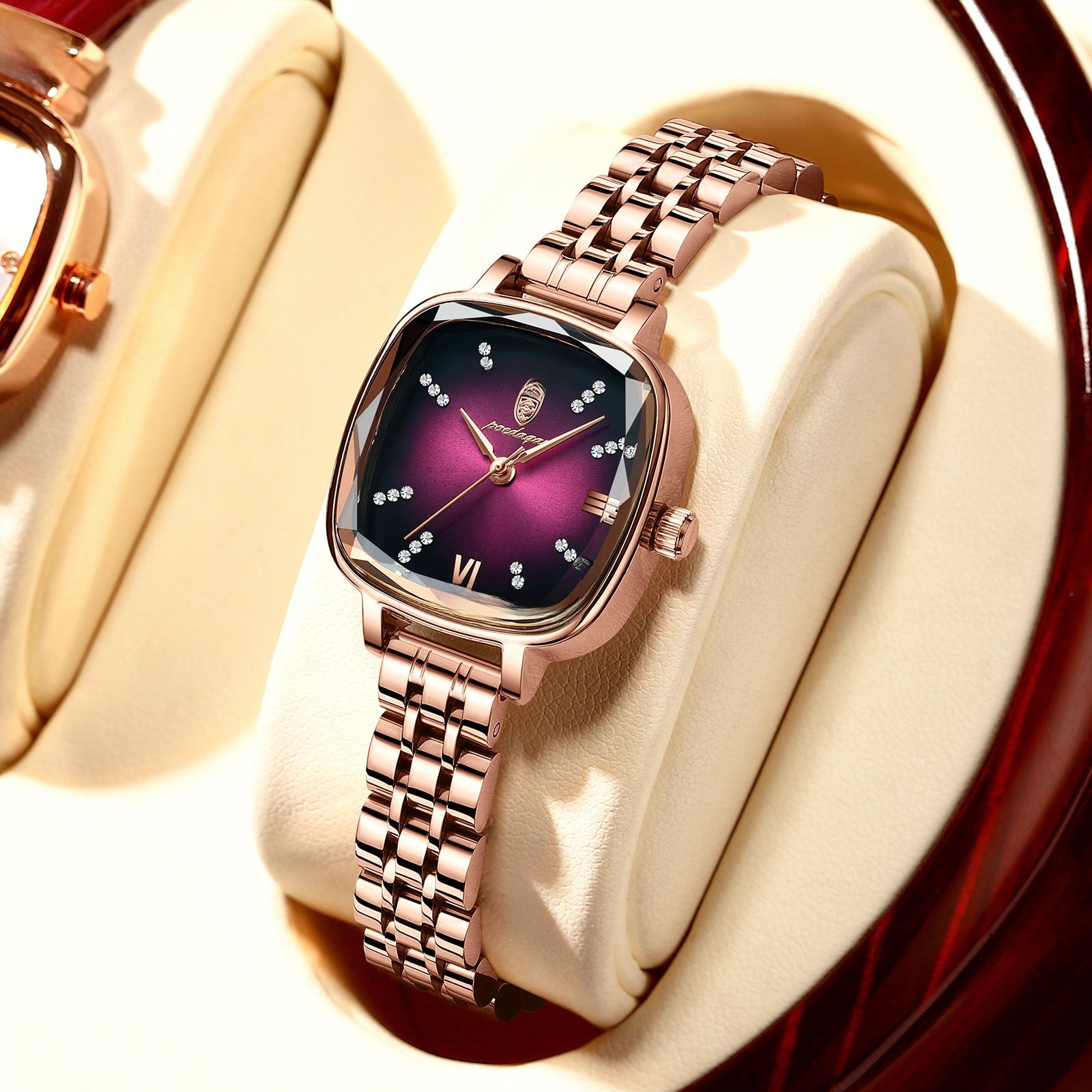 Swiss Brand Waterproof Ladies Watch Ultra-thin Solid Steel Band Small Square Watch Trembles Live AliExpress Explosions