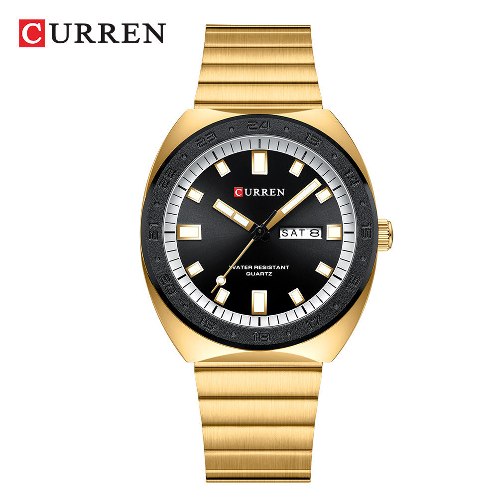 Curren/Crane 8473 Men's Watch Calendar Watch Steel Band Watch Sports Men's Watch Business Quartz Watch
