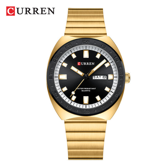 Curren/Crane 8473 Men's Watch Calendar Watch Steel Band Watch Sports Men's Watch Business Quartz Watch