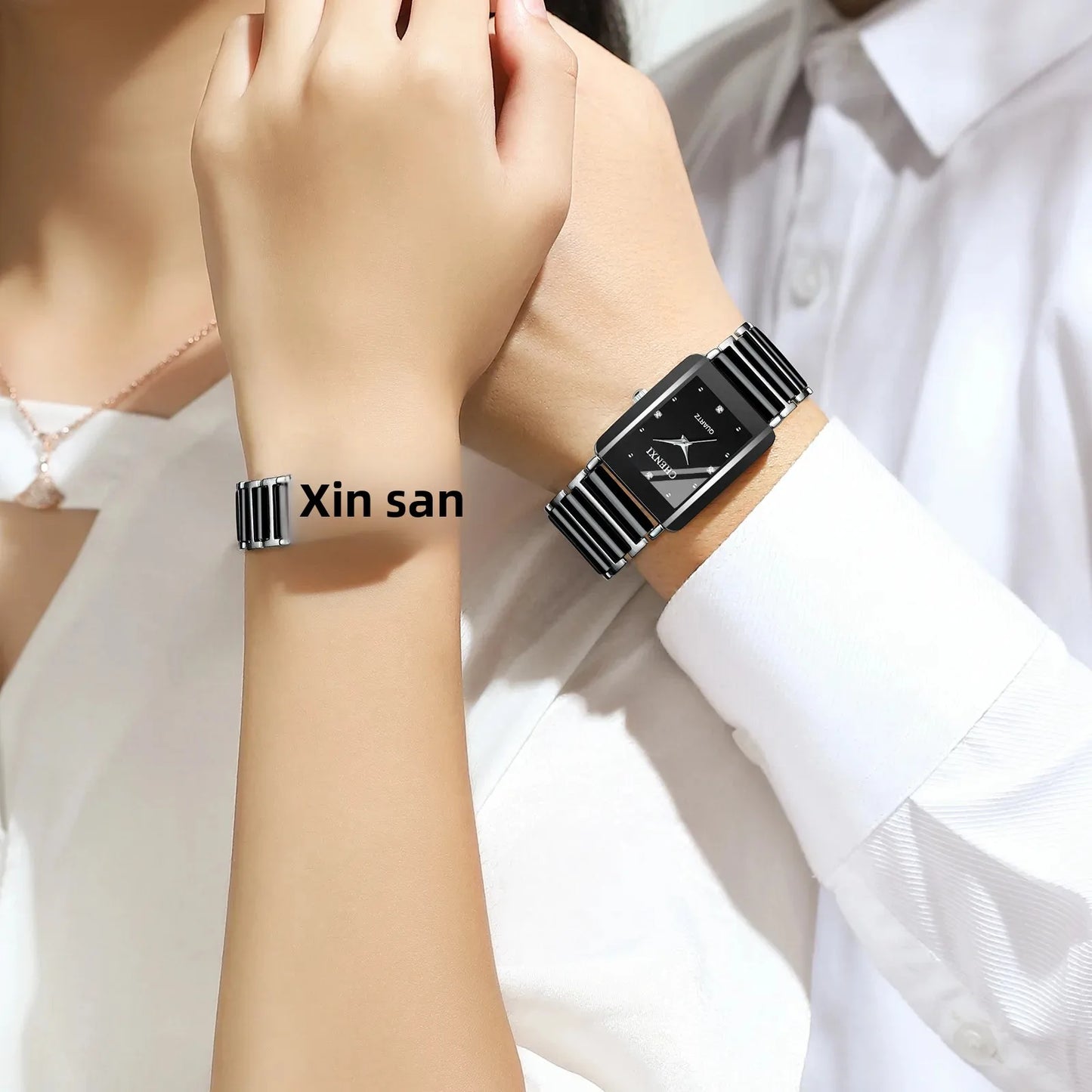 CHENXI Dawn Explosions Square Couple Watch Women And Men's Watch Wholesale Ceramic Cross-border Foreign Trade Fashion Quartz Watch