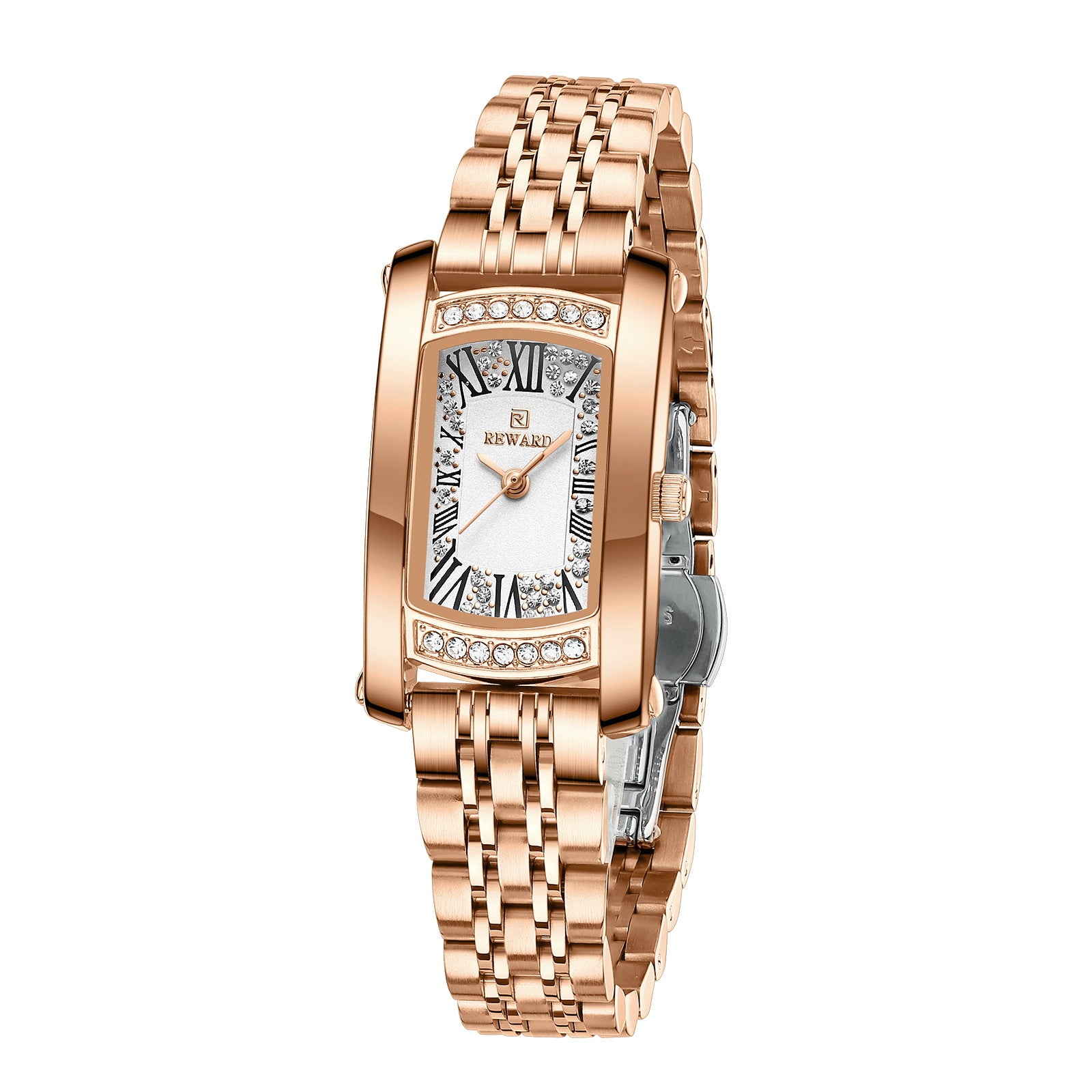 Reward Women's Square Quartz Watch Light Luxury Fashion Exquisite Waterproof Watch Cross-border Best-selling Lady Watch