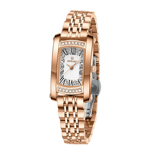 Reward Women's Square Quartz Watch Light Luxury Fashion Exquisite Waterproof Watch Cross-border Best-selling Lady Watch