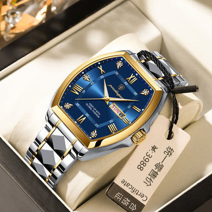 Swiss Brand New Men's Watch Waterproof Luminous Barrel Quartz Watch Live Foreign Trade Explosions A Generation