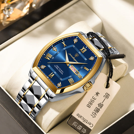 Swiss Brand New Men's Watch Waterproof Luminous Barrel Quartz Watch Live Foreign Trade Explosions A Generation