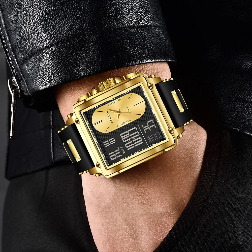 LIGE/foreign Trade New Men's Multi-function Dual Display Electronic Watch Student Waterproof Sports Chronograph Watch