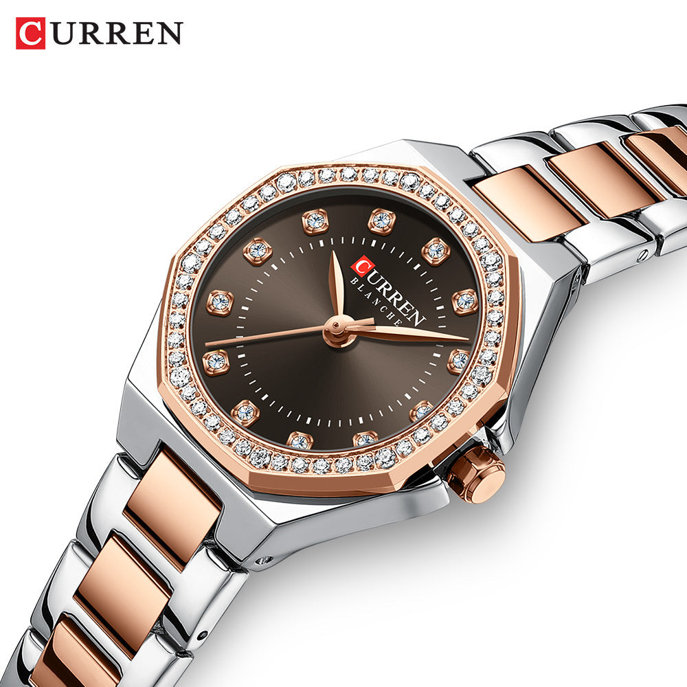 Curren/Crane 9100 Women's Watch Fashion Women's Watch Casual Steel Band Watch Foreign Trade Watch