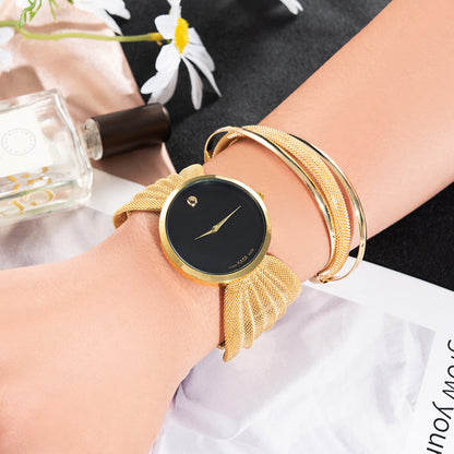 2-piece Mesh Strap Watch Gift Box Suit European And American New Style Atmospheric Broadband Women's Watch Fashion Bracelet Watch