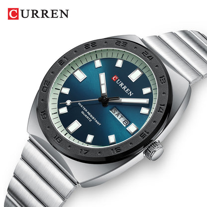Curren/Crane 8473 Men's Watch Calendar Watch Steel Band Watch Sports Men's Watch Business Quartz Watch