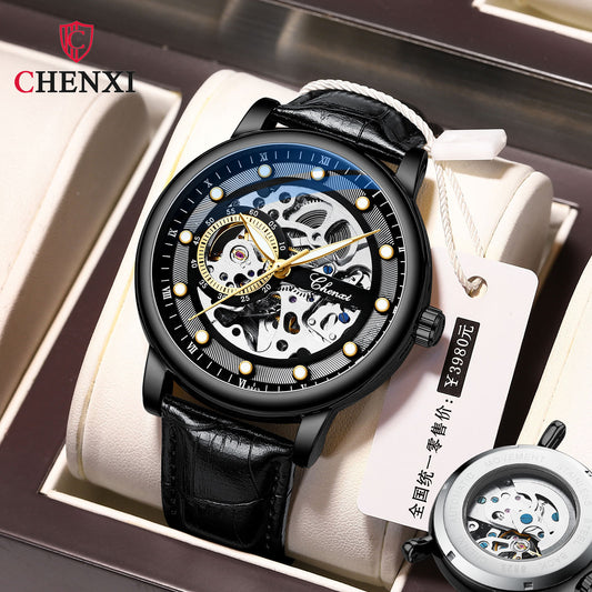 Chenxi Brand New Vibrato With The Same Business Luminous Waterproof Watch Men&#039;s Men&#039;s Hollow Automatic Mechanical Watch