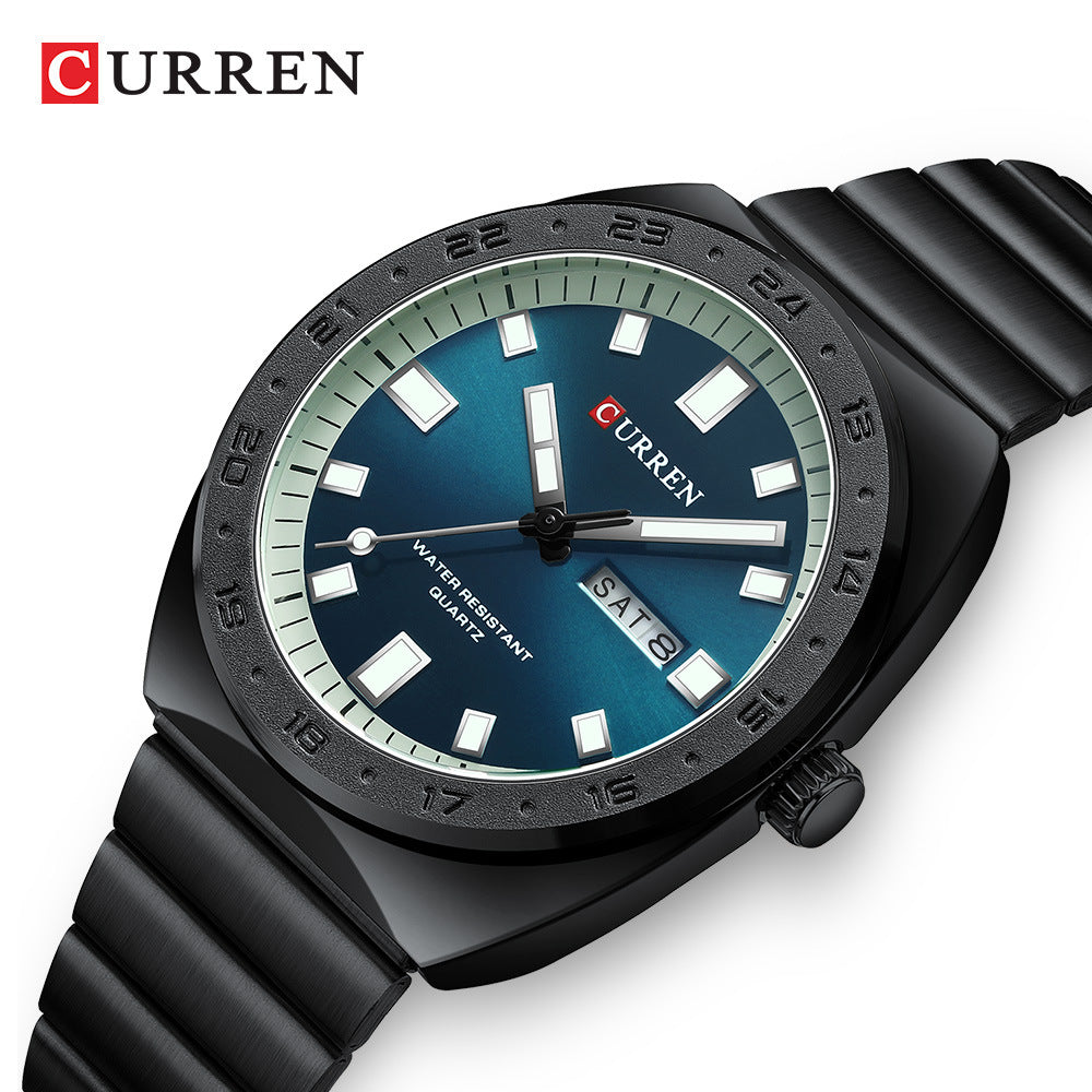 Curren/Crane 8473 Men's Watch Calendar Watch Steel Band Watch Sports Men's Watch Business Quartz Watch