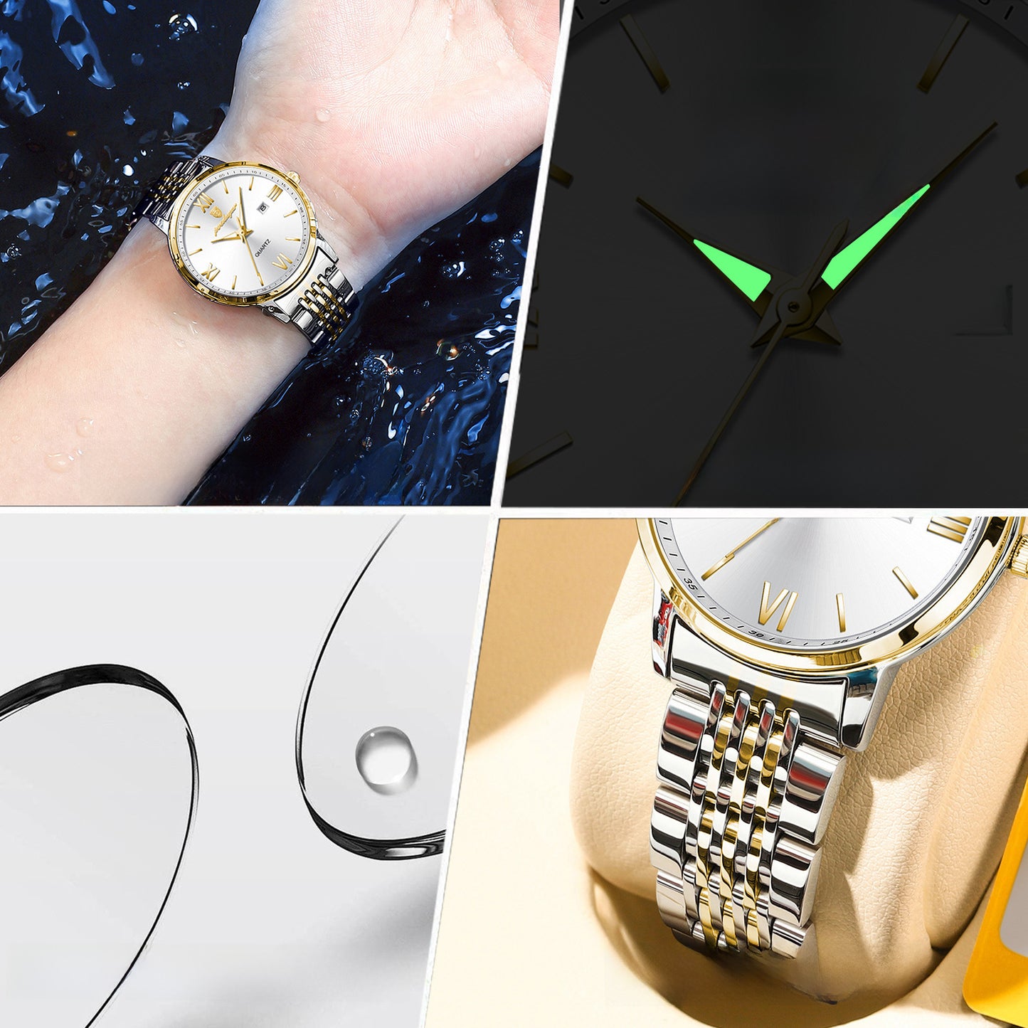 Swiss Brand New Ultra-thin Women's Watch Waterproof Luminous Luxury Watch Live Broadcast Foreign Trade Popular One-piece Delivery