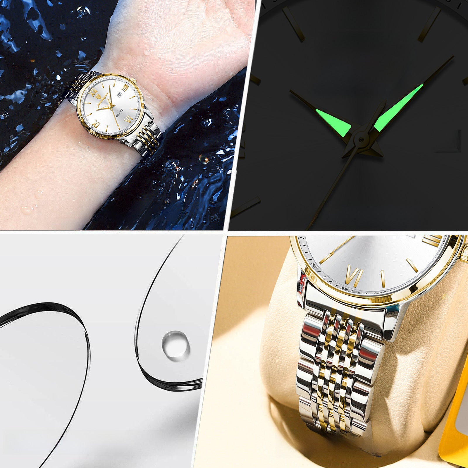 Swiss Brand New Ultra-thin Women's Watch Waterproof Luminous Luxury Watch Live Broadcast Foreign Trade Popular One-piece Delivery