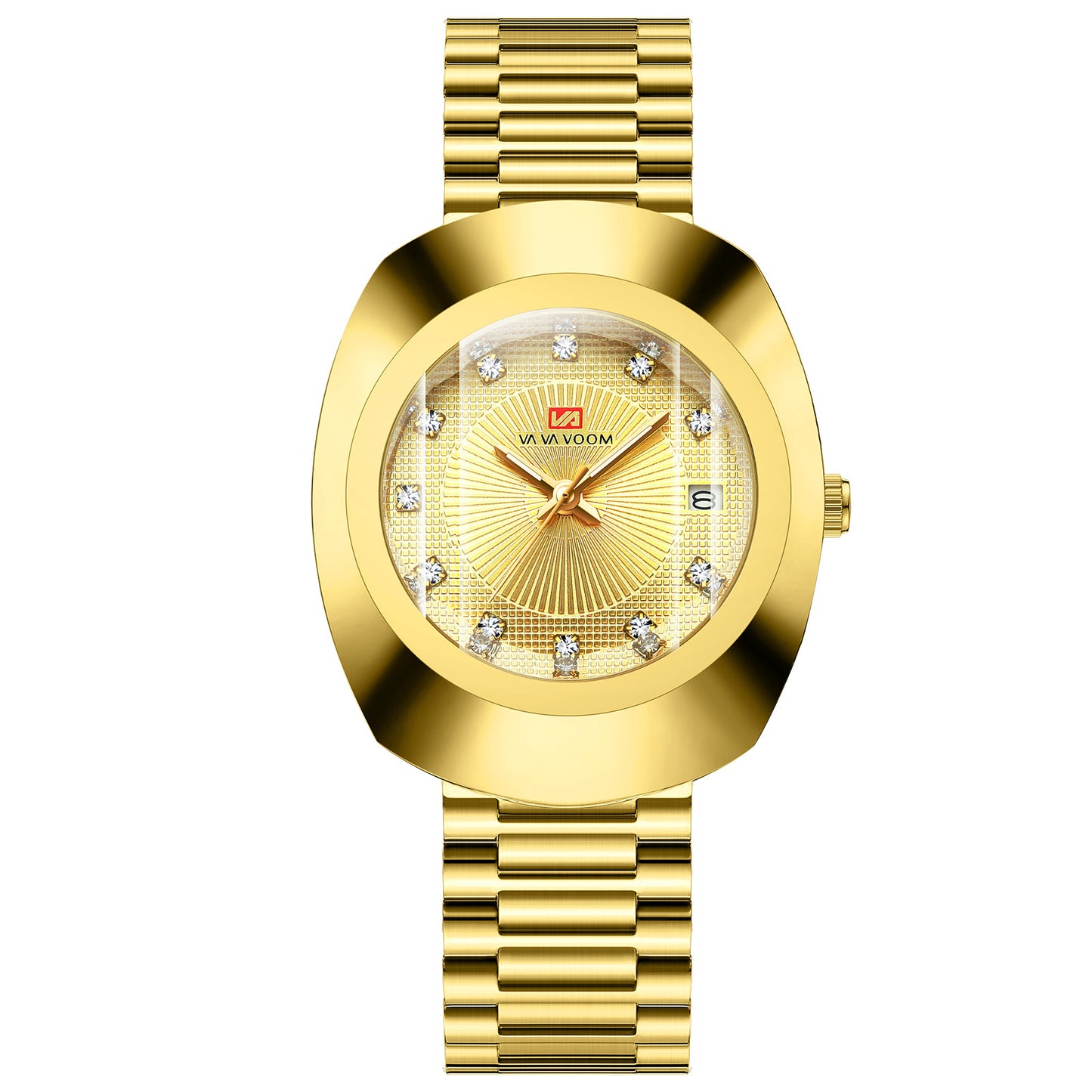 Couple Quartz Watch Gold Diamond Waterproof Steel Band Watch Middle East South America Southeast Asia Cross-border Watch A Generation
