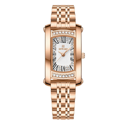 Reward Women's Square Quartz Watch Light Luxury Fashion Exquisite Waterproof Watch Cross-border Best-selling Lady Watch