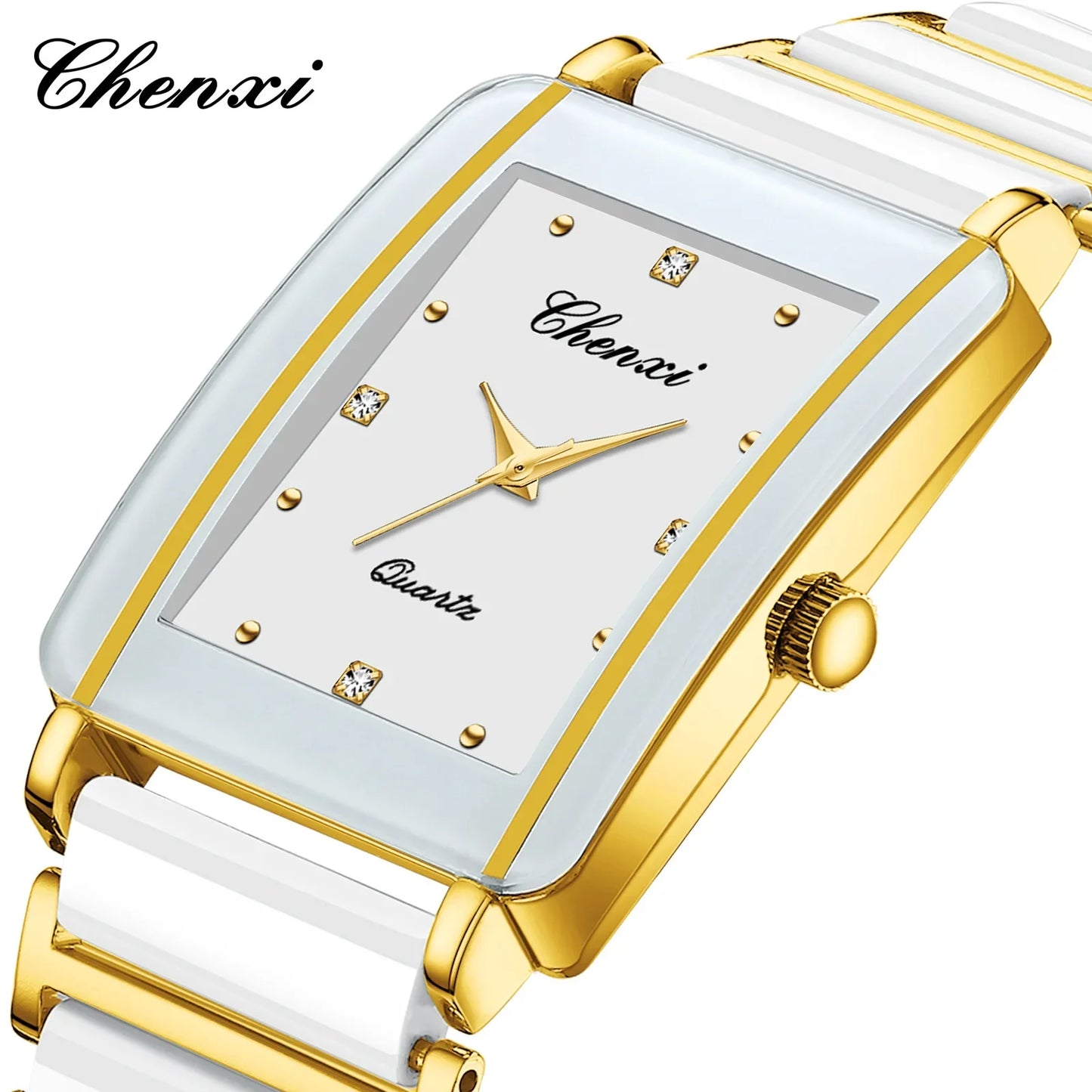 CHENXI Dawn Explosions Square Couple Watch Women And Men's Watch Wholesale Ceramic Cross-border Foreign Trade Fashion Quartz Watch
