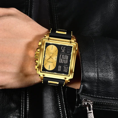 LIGE/foreign Trade New Men's Multi-function Dual Display Electronic Watch Student Waterproof Sports Chronograph Watch